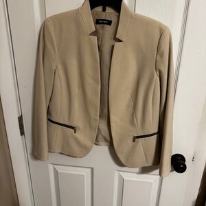 Nine West Women's Cream Blazer with Zipper Accents